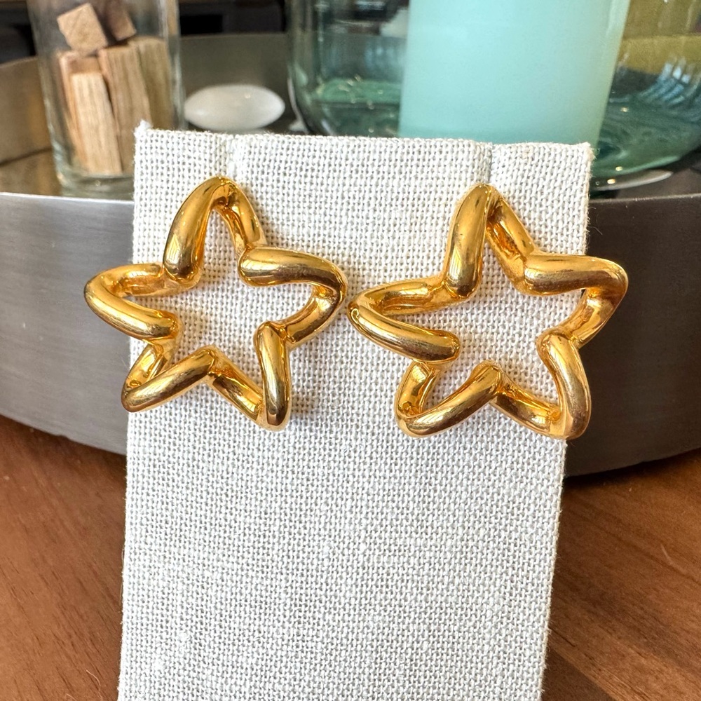 Gold Star Twist Earrings